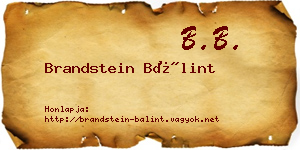 Brandstein Bálint névjegykártya